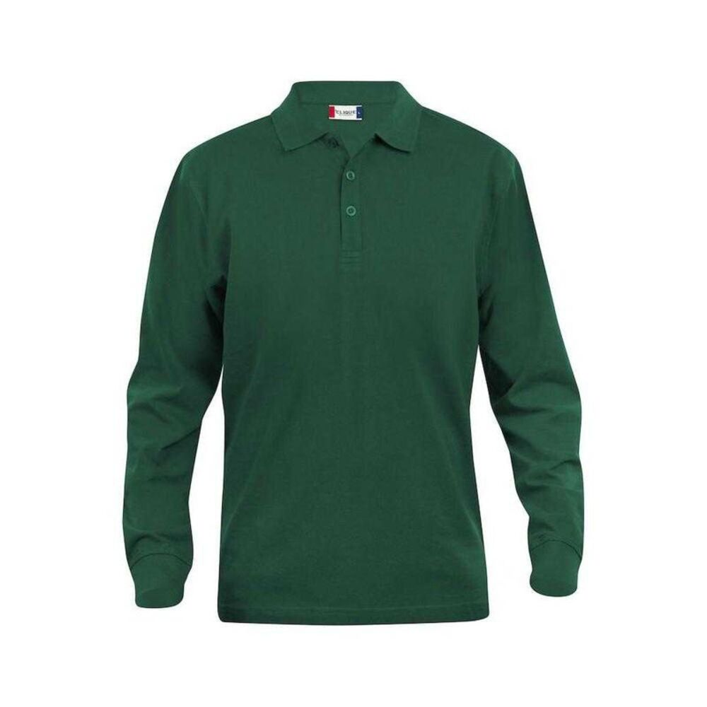 Clique Mens Classic Lincoln Long-Sleeved Polo Shirt / Bottle Green